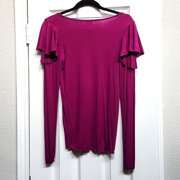We The Free Berry On Rewind Ribbed Knit Long Sleeve Top, Size S - Picture 5 of 7